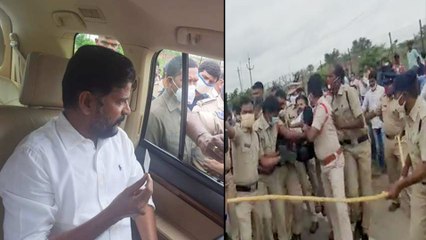 Revanth Reddy Taken Into Custody While Going To Srisailam Oneindia Telugu
