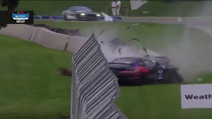 Michelin Pilot Challenge Road America 2020 Finish Johnson Huge Crash