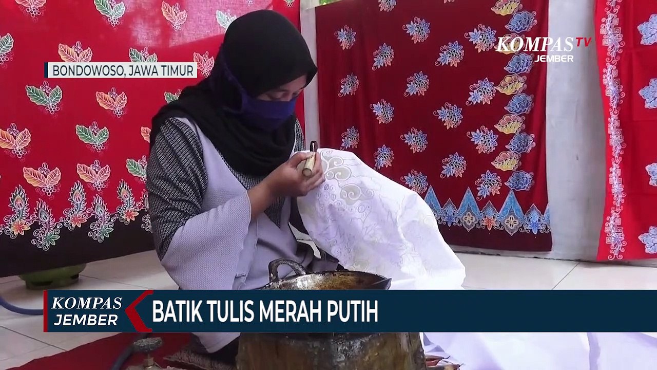 Batik Tulis dengan Dominasi Warna Merah Putih
