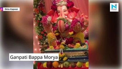 Ekta Kapoor’s family bring Bappa home, Jitendra performs aarti