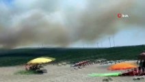 İzmir’de makilik alandaki yangına havadan ve karadan müdahale ediliyor