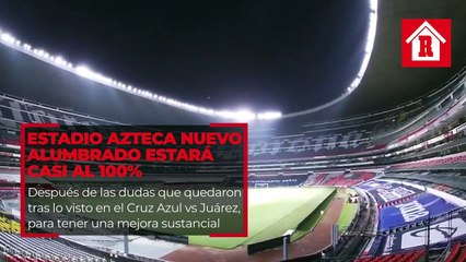 El nuevo alumbrado del estadio Azteca ya casi esta al 100%