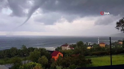 Ordu'da hortum böyle görüntülendi