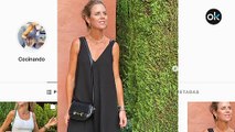 Amelia Bono apuesta por la elegancia y la sencillez con un vestido negro fluido de Zara