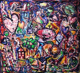 الأطفال جزء من أكبر لوحة في العالم لساشا جفري