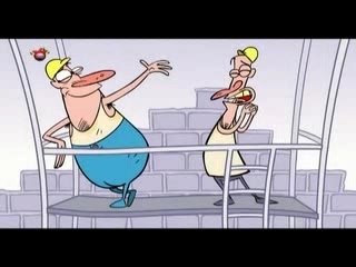 Albañiles y Bustamante en la animación de '¿Sabías a lo que venías?' por El Jueves