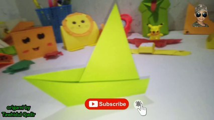 making paper boat in 1 minute II ১ মিনিটে কাগজের নৌকা বানাই II Origami by Tawhidul Qadir