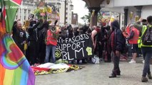 Tension in Nottingham as BLM supporters face of with right-wing marchers