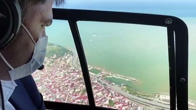 Bakanı Kurum, sel bölgelerini havadan inceledi - GİRESUN