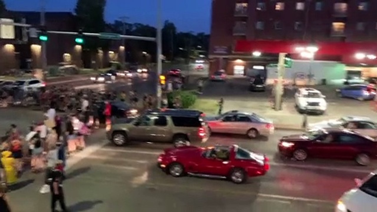 Car Drives Through Protesters Blocking Iowa Intersection