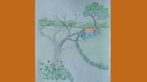 How to draw landscape scenery of beautiful nature step by step