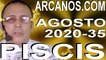 PISCIS AGOSTO 2020 ARCANOS.COM - Horóscopo 23 al 29 de agosto de 2020 - Semana 35