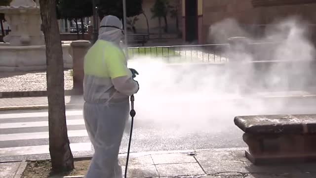 Desinfección masiva en Andújar