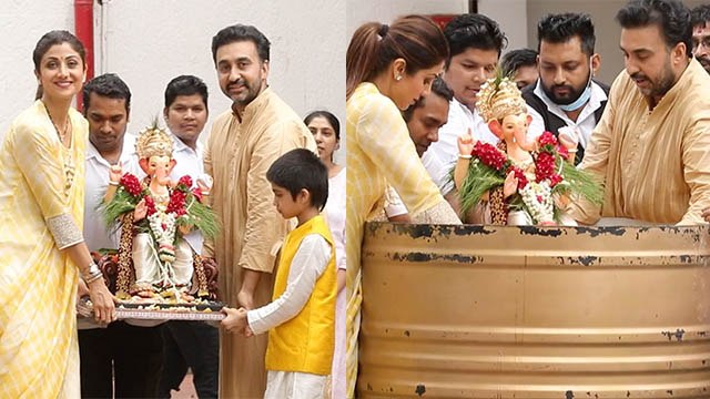 Shilpa Shetty ने इस खास अंदाज में की बप्पा की विदाई | Shilpa Shetty Ganpati Visarjan Video | Boldsky