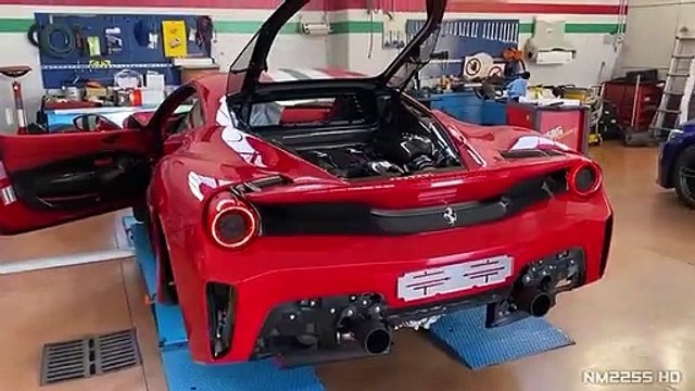 Ferrari 488 Pista Stock Exhaust vs. Novitec Rosso Exhaust @ Dyno Engine Sounds Comparison!