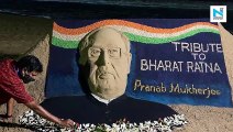Sand artist Sudarsan Pattnaik pays tribute to former President Pranab Mukherjee