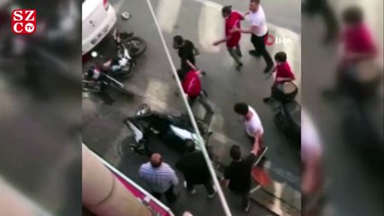 Bursa'da pala ve sopalı esnaf kavgası kamerada