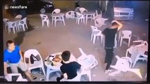 Car smashes into outdoor dining area, injuring four in northern China