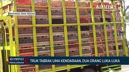 Truk Tabrak LIma Kendaraan , Dua orang Luka-Luka