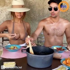 Zahia s'affiche en mini bikini à table : elle fait monter la température !