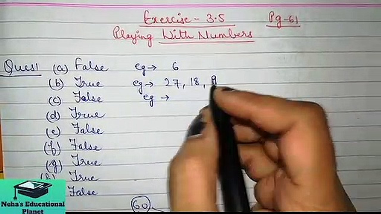 Ch-3 (Part 11): Playing With Numbers-Class 6 Maths | संख्याओं के साथ खेलना | Sankhyaon ke sath khelna