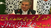 Political issues in occupied Kashmir are gaining momentum, FM Shah Mehmood Qureshi's news conference