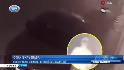 Eski ortağının son model otomobiline zarar verdi