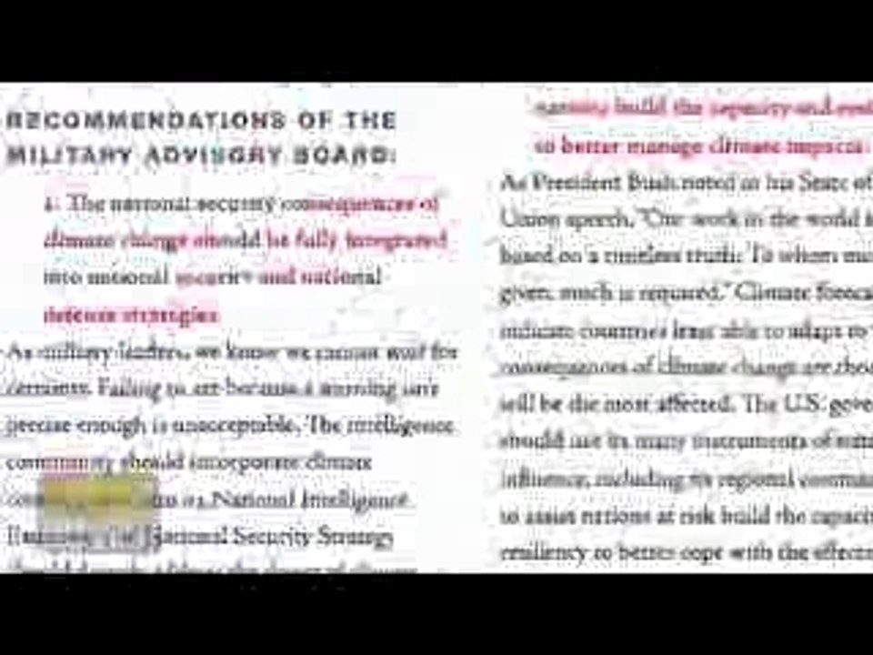 Genral Zinni on Global Warming's threat to U.S.  security