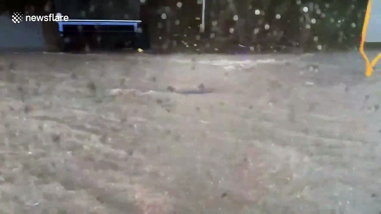 Streets flooded as Typhoon Bavi brings heavy rain to Okinawa, Japan