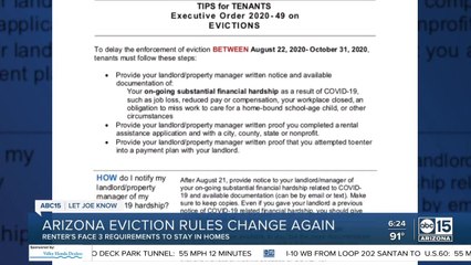 Arizona eviction rules change again amid pandemic