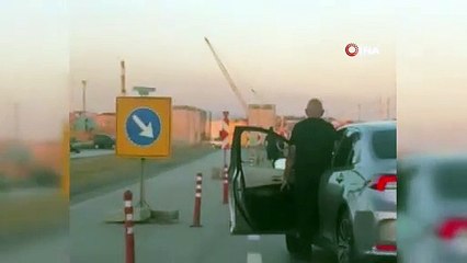 Bursa-Balıkesir karayolundaki kavga kamerada