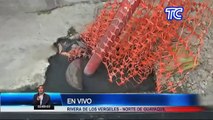 Moradores de un barrio de Guayaquil denuncian abandono en arreglo de una fuga de aguas servidas