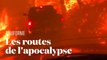 Les images surréalistes des automobilistes qui fuient les incendies en Californie