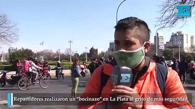 Repartidores realizaron un bocinazo en La Plata tras violentos hechos de inseguridad
