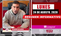 Resumen de noticias lunes 24 de agosto 2020 / Panorama Informativo / 88.9 Noticias