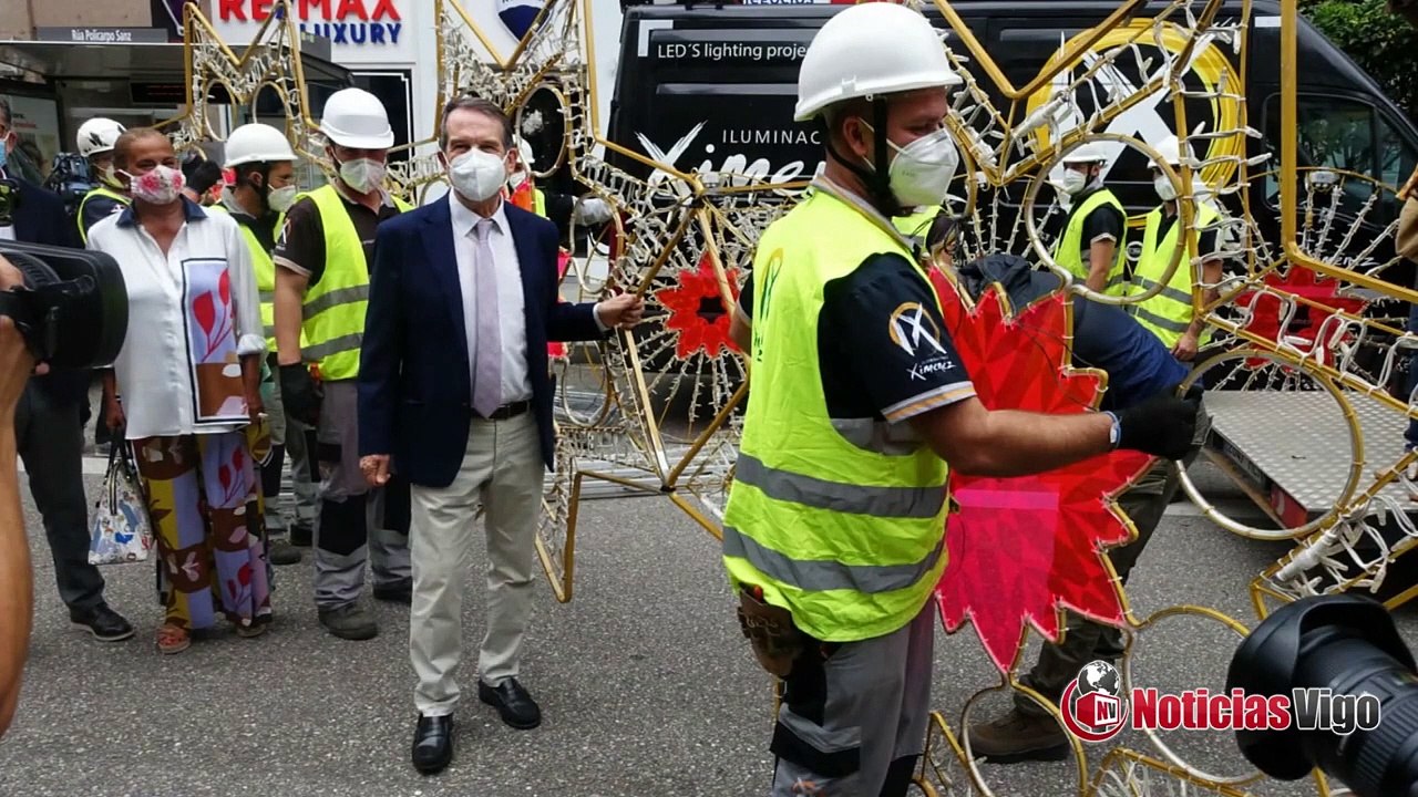 O Concello de Vigo inicia a montaxe do alumeado de Nadal