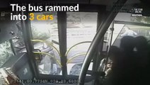 Road rage: Umbrella assault on Turkey bus