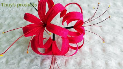 Hướng dẫn LÀM HOA BỈ NGẠN bằng giấy nhún- Making amla flowers with tissue paper