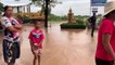 Homes flooded as river overflows following heavy rain in northern Thailand