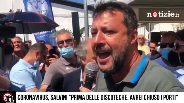 Coronavirus, Salvini Prima di chiudere le discoteche, avrei chiuso i porti