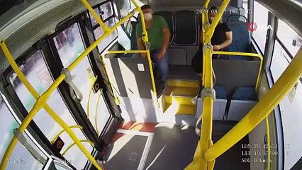 Yolcu otobüsünde faciadan dönüldüğü anlar kamerada