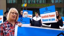 Falkirk's Forgotten Villages - Ending Fuel Poverty campaigners take their protest to Scottish Power HQ in Glasgow