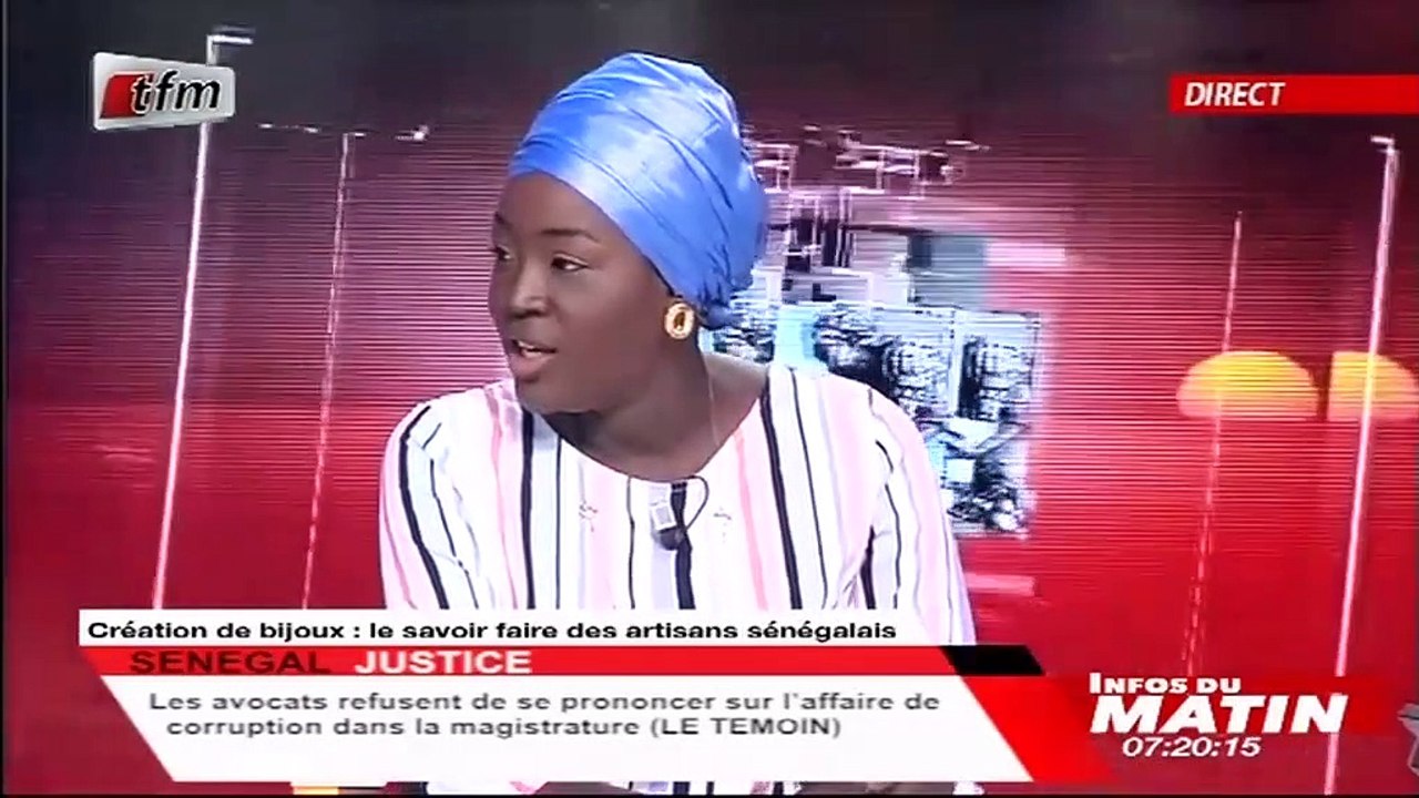 Le savoir faire des artisans Sénégalais avec Fatoumata Touré dans Infos du Matin du 25 Aout 2020