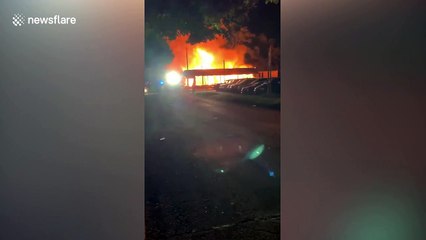 Fires burn during riots in Kenosha, Wisconsin