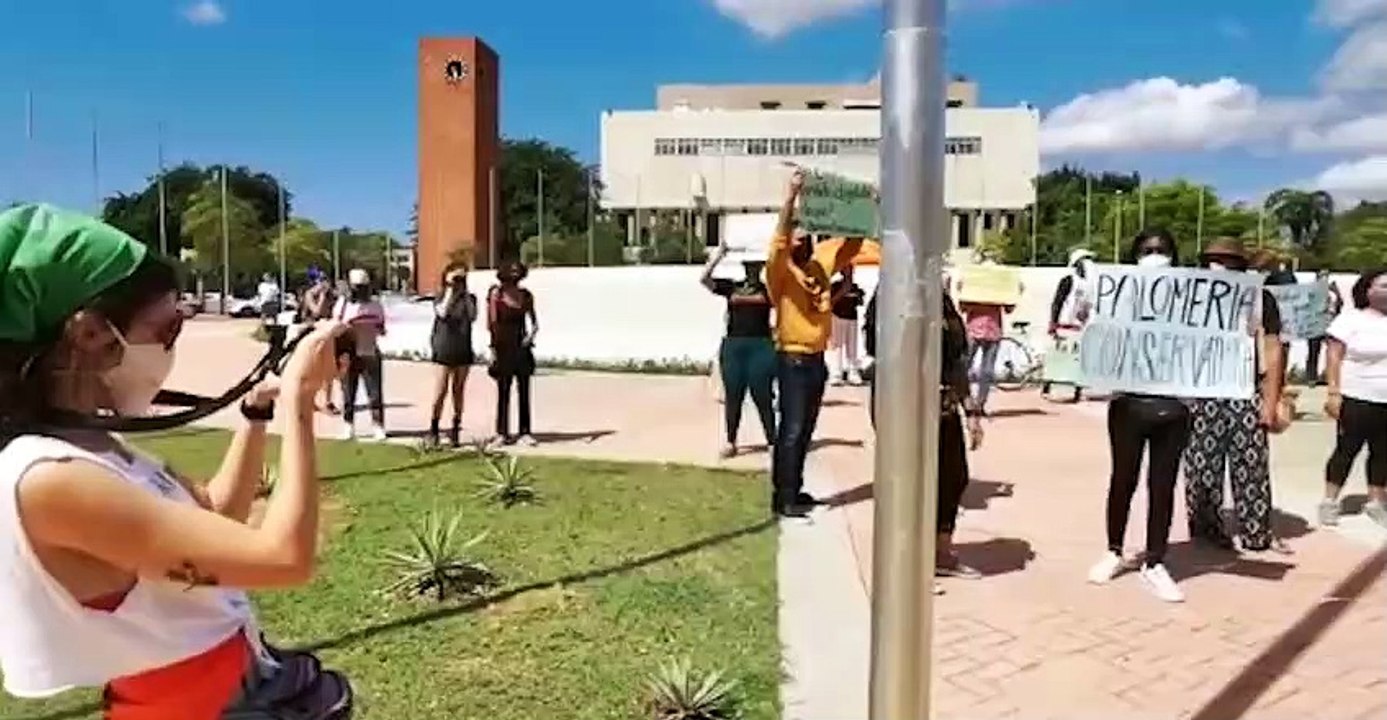 Feministas protestan frente al Congreso a favor del aborto en las tres causales
