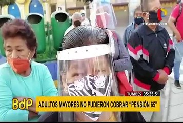Tumbes: malestar entre beneficiarios de Pensión 65 en Banco de la Nación