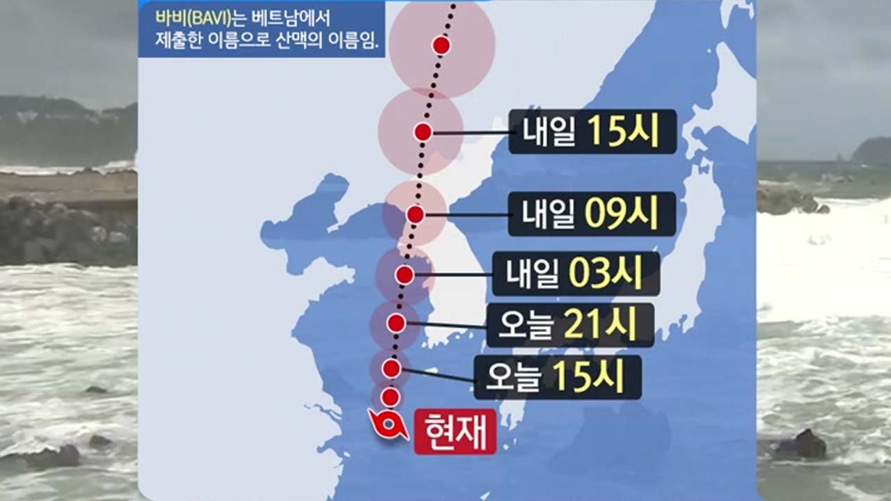 강한 태풍 된 '바비' 북상...지역별 최근접 시각 / YTN