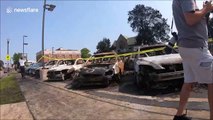 Shocking aftermath of torched Wisconsin car dealership following riots