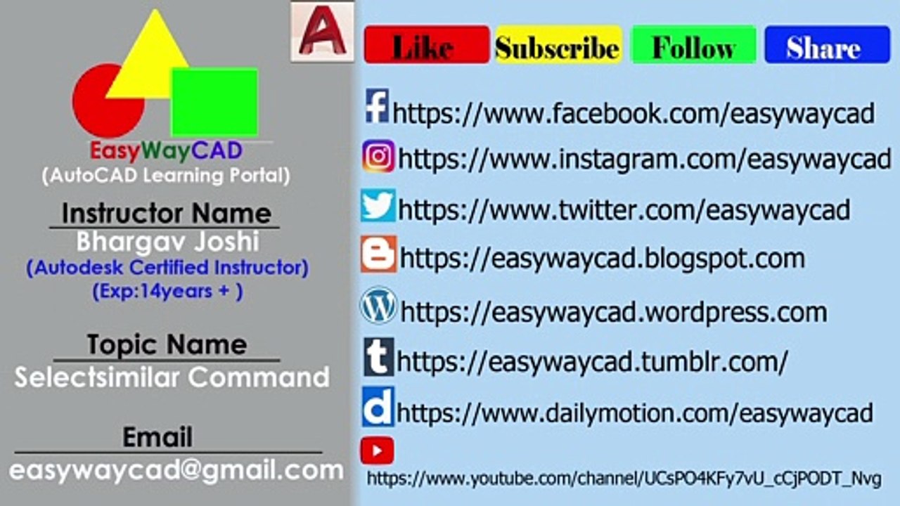 How to select object by Selectsimilar Command in AutoCAD Software?