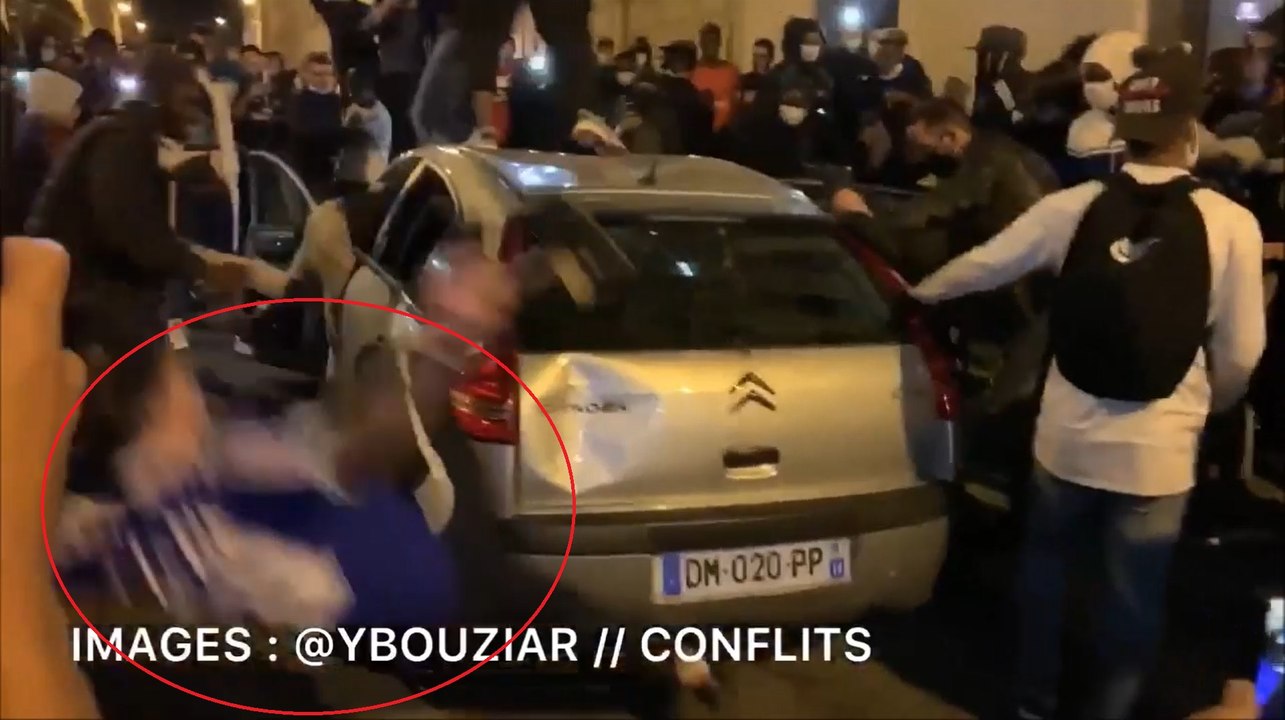 Saccages après PSG - Bayern: Une racaille se casse la gueule en voulant casser une voiture